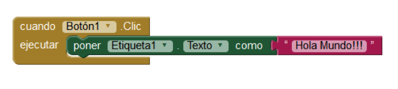 Bloques de programación para el mi primera app