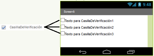 Control para manejar casillas de verificación